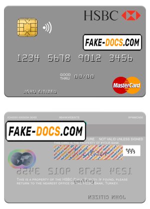Turkey HSBC Bank mastercard template in PSD format Turkey HSBC Bank mastercard template in PSD format