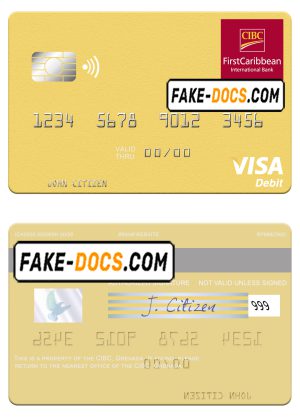 Grenada CBIC visa card fully editable template in PSD format
