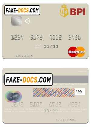 Philippines Bank of the Philippine Islands mastercard card template in PSD format, fully editable Philippines Bank of the Philippine Islands mastercard card template in PSD format, fully editable