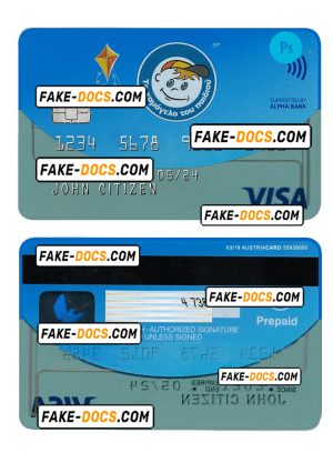 Greece Alpha bank visa credit card PSD template, version 2