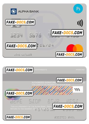 Greece Alpha bank mastercard credit card PSD template, version 3