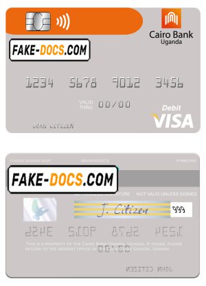 Uganda Cairo Bank Uganda visa debit card template in PSD format Uganda Cairo Bank Uganda visa debit card template in PSD format