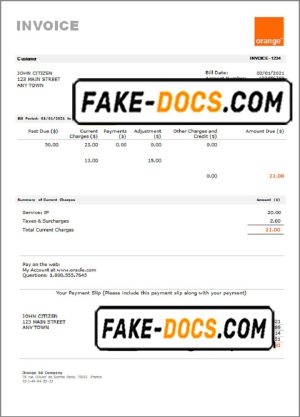 USA Orange invoice template in Word and PDF format, fully editable USA Orange invoice template in Word and PDF format, fully editable