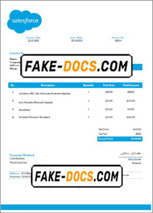 USA Salesforce invoice template in Word and PDF format, fully editable USA Salesforce invoice template in Word and PDF format, fully editable
