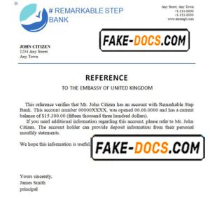 remarkable step bank template of bank reference letter, Word and PDF format (.doc and .pdf)
