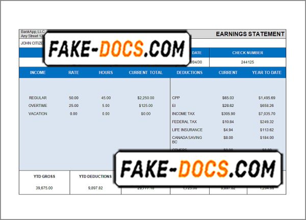 cross wise pay stub template in Word and PDF format