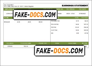 good smell pay stub template in Word and PDF format