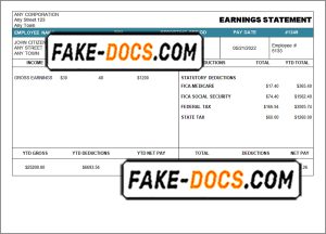 clear talk pay stub template in Word and PDF format