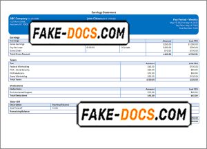 value call pay stub template in Word and PDF format