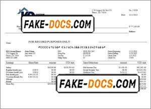 under score pay stub template in Word and PDF format