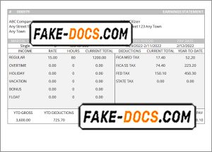 good gold pay stub template in Word and PDF format