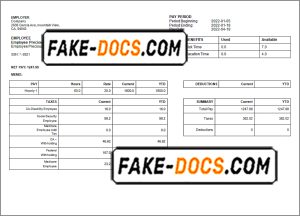 happy talk pay stub template in Word and PDF format