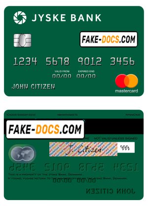 Denmark Jyske Bank mastercard template in PSD format Denmark Jyske Bank mastercard template in PSD format