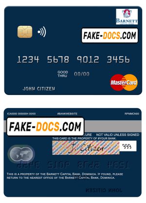 Dominica Barnett Capital Bank mastercard template in PSD format Dominica Barnett Capital Bank mastercard template in PSD format