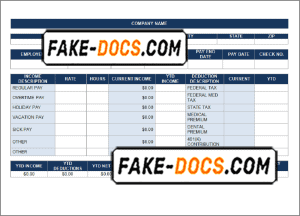 good luck pay stub template in Word and PDF format