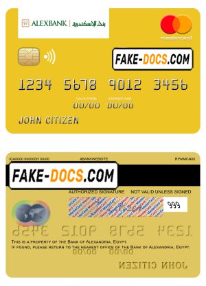 Egypt Bank of Alexandria mastercard template in PSD format Egypt Bank of Alexandria mastercard template in PSD format