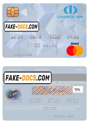 Equatorial Guinea Commerical bank Guinee Equatoriale mastercard template in PSD format Equatorial Guinea Commerical bank Guinee Equatoriale mastercard template in PSD format