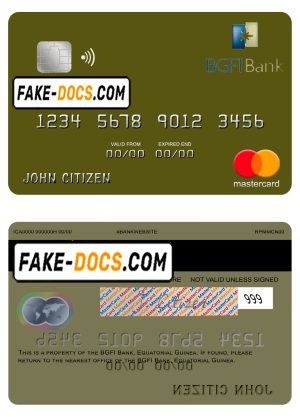 Equatorial Guinea BGFI Bank mastercard credit card template in PSD format Equatorial Guinea BGFI Bank mastercard credit card template in PSD format