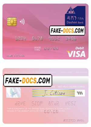 Ethiopia Dashen Bank visa debit credit card template in PSD format Ethiopia Dashen Bank visa debit credit card template in PSD format