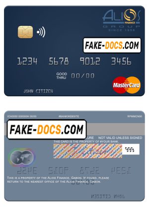 Gabon Alios France mastercard template in PSD format