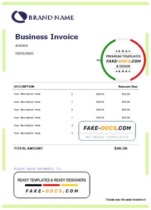 certified profit universal multipurpose invoice template in Word and PDF format, fully editable