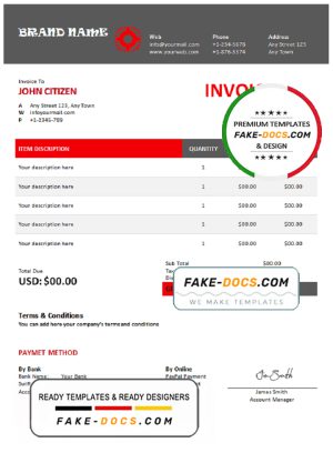 blending tap universal multipurpose invoice template in Word and PDF format, fully editable