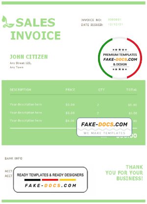 sunset leaf universal multipurpose invoice template in Word and PDF format, fully editable