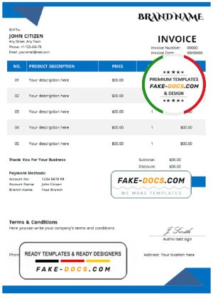 social affect universal multipurpose invoice template in Word and PDF format, fully editable