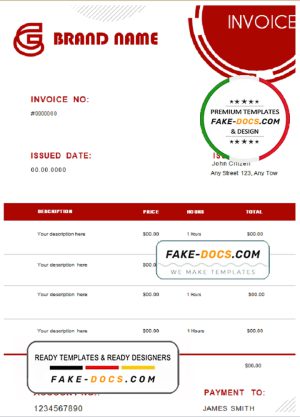 pick method universal multipurpose invoice template in Word and PDF format, fully editable