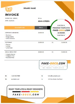 own source universal multipurpose invoice template in Word and PDF format, fully editable