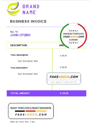 head project universal multipurpose invoice template in Word and PDF format, fully editable