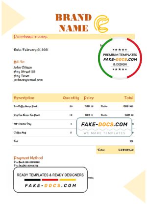 inspire press universal multipurpose invoice template in Word and PDF format, fully editable
