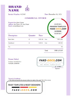 expert blended universal multipurpose invoice template in Word and PDF format, fully editable