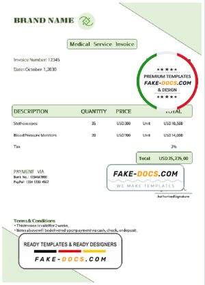 contact eye universal multipurpose invoice template in Word and PDF format, fully editable