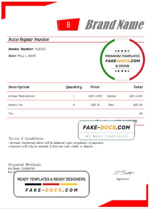 bliss natural universal multipurpose invoice template in Word and PDF format, fully editable