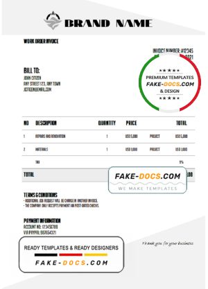 strategic pic universal multipurpose invoice template in Word and PDF format, fully editable