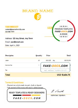 source check universal multipurpose invoice template in Word and PDF format, fully editable