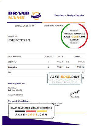ringer proof universal multipurpose invoice template in Word and PDF format, fully editable