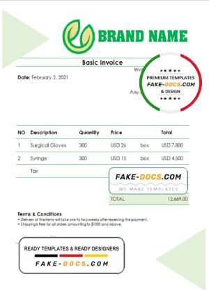 platinium team universal multipurpose invoice template in Word and PDF format, fully editable