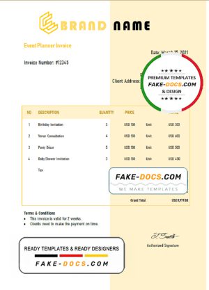 retro frame universal multipurpose invoice template in Word and PDF format, fully editable