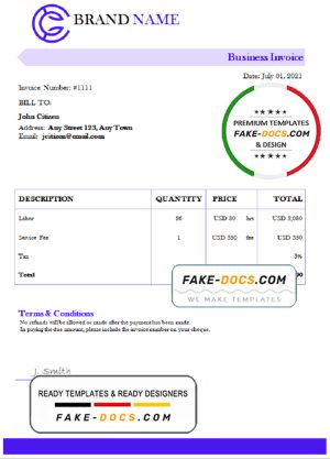 marvel point universal multipurpose invoice template in Word and PDF format, fully editable