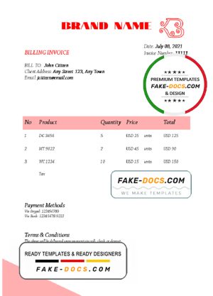 gain proof universal multipurpose invoice template in Word and PDF format, fully editable