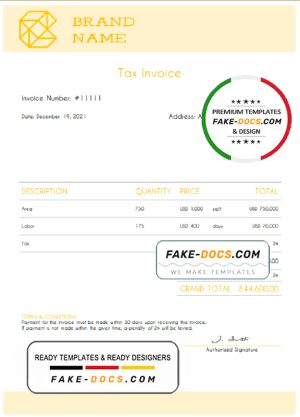 delta ground universal multipurpose invoice template in Word and PDF format, fully editable
