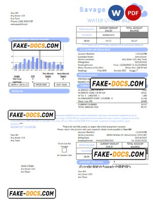 savage soul universal multipurpose utility bill, Word and PDF template