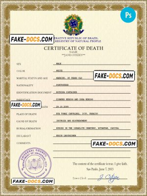 coat super vital record death certificate universal PSD template