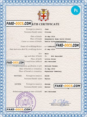 certificate leader death universal certificate PSD template, completely editable