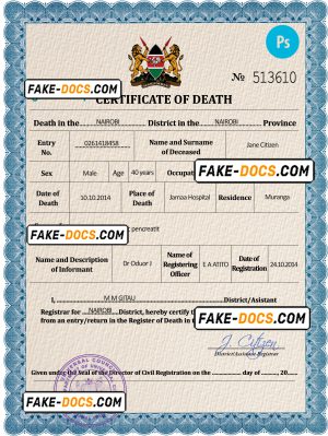 solid death universal certificate PSD template, completely editable