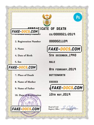 coat optimum vital record death certificate universal PSD template