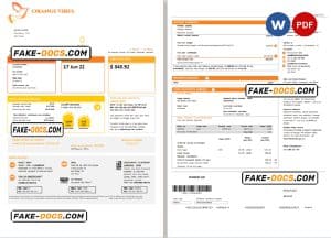 orange vibes universal multipurpose utility bill, Word and PDF template, 3 pages
