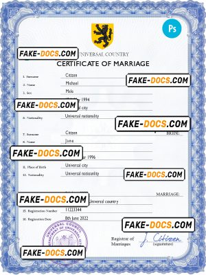 lensman universal marriage certificate PSD template, fully editable lensman universal marriage certificate PSD template, fully editable